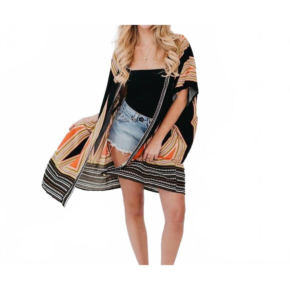 NEW PRETTY SIMPLE women's in the city of paradise kimono in black